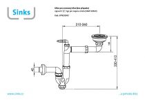 Sifon 3 1/2" pro nerez. dřezy (bez přepadu) s úsporou místa