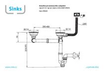 Dvousifon 3 1/2" pro nerez. dřezy s úsporou místa