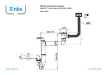 Sifon 1 1/2" pro nerez. dřezy s úsporou místa