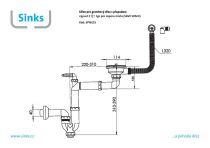 Sifon 3 1/2" pro granit. dřezy s úsporou místa