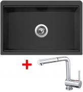 Sinks FARMHOUSE 838 NANO Nanoblack+MIX 3 P